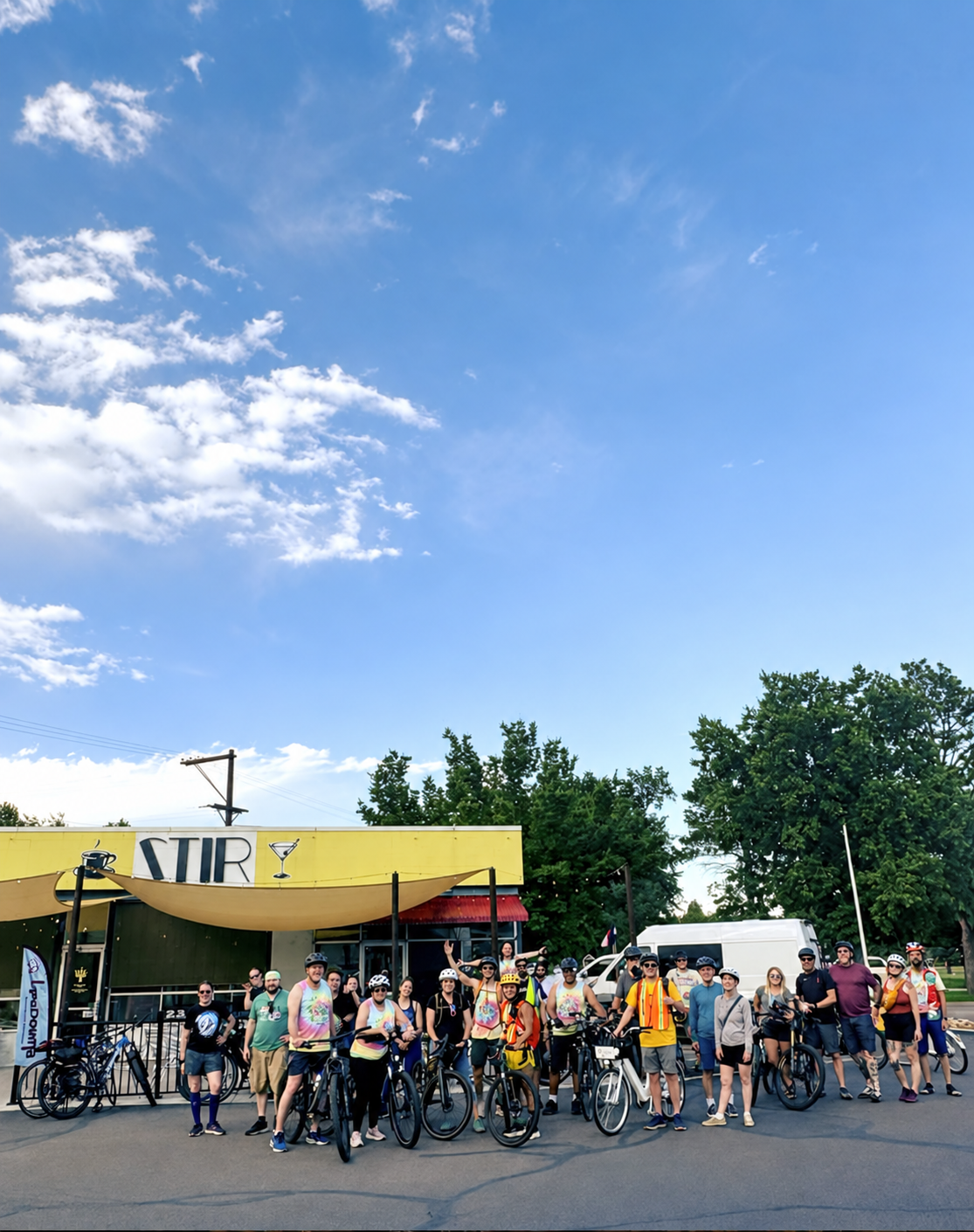 Cyclists outside STIR